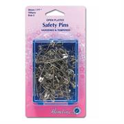 150 open plated safety pins, nickel size 2